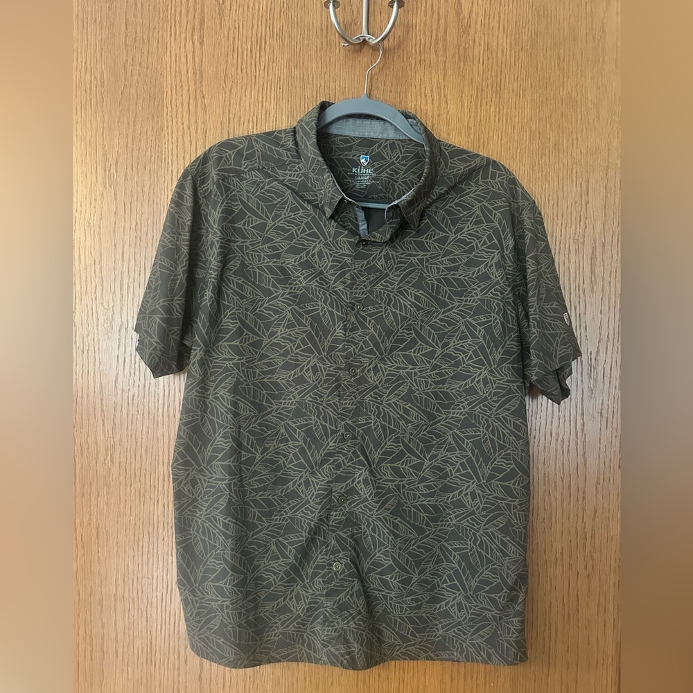 Men's Brown leaf detailed KUHL short sleeved button down shirt